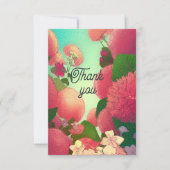 Bedankt voor je kaartje bloemen roze fuchsia (Voorkant)