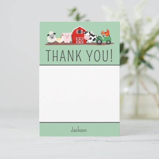 Bedankt voor je Kinderboerderij Dier Verjaardagsfe (Staand voorkant)