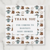 Bedankt voor je komst Cowboy Baby shower Bedankjes Labels (Achterkant)