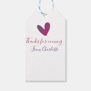 bedankt voor je komst naam toevoegen tekstbericht cadeaulabel