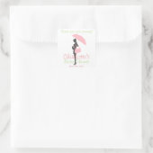 Bedankt voor je komst! Roze Silhouet Baby shower Vierkante Sticker (Tas)
