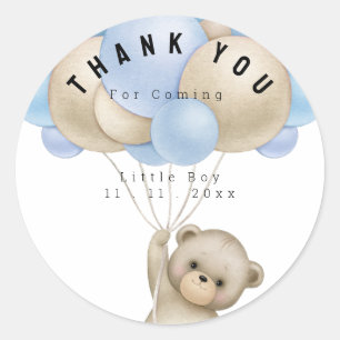 Bedankt voor je komst Teddy Bear Balloon Sticker
