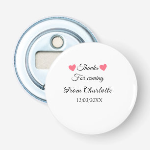 bedankt voor je komst voeg naam toe aan tekstberic button flesopener