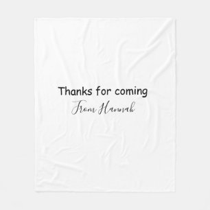 bedankt voor je komst voeg naam toe tekstbericht b fleece deken