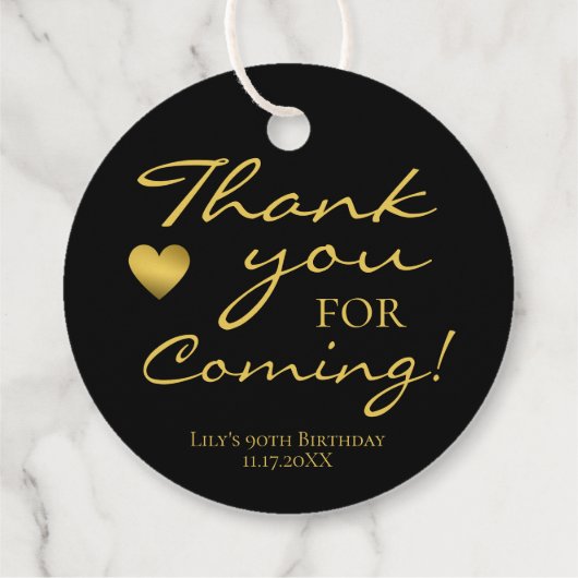 Bedankt voor je mooie Gold Script verjaardag Bedankjes Labels (Achterkant)