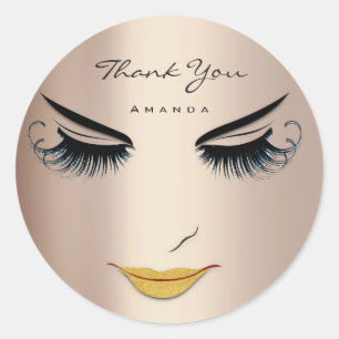 Bedankt voor je naam Eyelash Roos Blue Sweet 16th Ronde Sticker