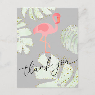 Bedankt voor je script Flamingo Pink Tropical Briefkaart