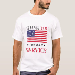 Bedankt voor je service Amerikaanse vlag T-shirt