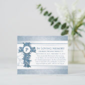 Bedankt voor je sympathie Blue Floral Cross Post K Briefkaart (Staand voorkant)