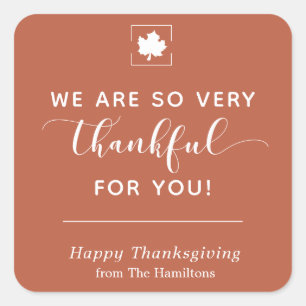 Bedankt voor je Thanksgiving Sticker in Rust