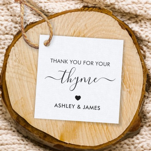 Bedankt voor je Thyme Gift Label, Herb Bedankjes Labels