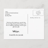 Bedankt voor je trouwfoto roze floral briefkaart (Achterkant)