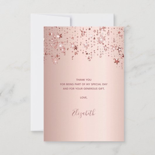 Bedankt voor je verjaardag roos gouden mousserende (Achterkant)