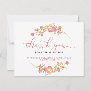 Bedankt voor je vriendschap Roze bloemen