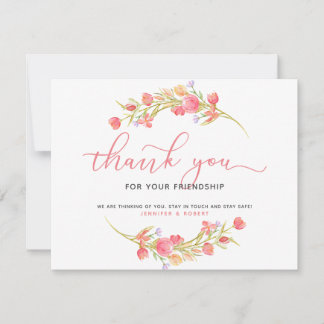 Bedankt voor je vriendschap Roze bloemen