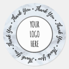 Bedankt voor je winkelmerk Marble Gray Ronde Sticker