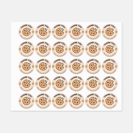 Bedankt voor je zakelijke, cookie sticker (Vel)