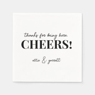 Bedankt voor jullie aanwezigheid, proost! Trouwrep Servet