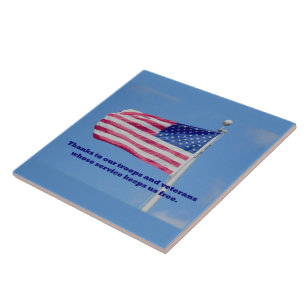 Bedankt voor jullie Amerikaanse vlag Tegeltje
