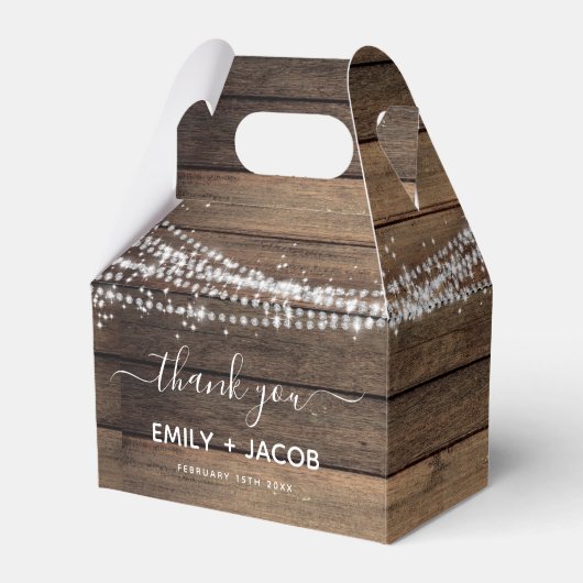 Bedankt voor jullie Landelijke Boerderijhuwelijk Bedankdoosjes (Voorkant Zijde)