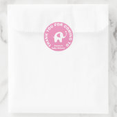 Bedankt voor komend baby shower partij gunst stick ronde sticker (Tas)