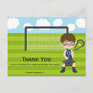 Bedankt voor Lacrosse verjaardag Briefkaart