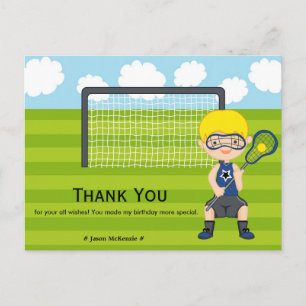 Bedankt voor Lacrosse verjaardag Briefkaart