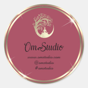 Bedankt voor Logo Yoga Mindfulness Online Winkel G Ronde Sticker