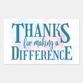 Bedankt voor Making a Difference Rechthoekige Sticker