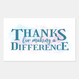 Bedankt voor Making a Difference Rechthoekige Sticker