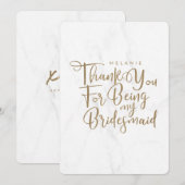 Bedankt voor mijn bruidsmeisje typografie marmer (Voorkant / Achterkant)