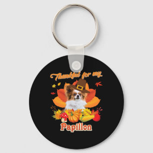 Bedankt voor mijn Papillon Dog Thanksgiving, ik be Sleutelhanger