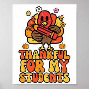 Bedankt voor mijn studenten Thanksgiving Herfst le Poster