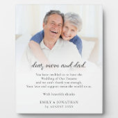 Bedankt voor ouders van Passen getrouwd bruiloft Fotoplaat (Voorkant)