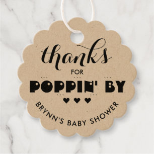 Bedankt voor papaver" van Baby shower Popcorn voor Bedankjes Labels