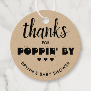 Bedankt voor papaver" van Baby shower Popcorn voor Bedankjes Labels