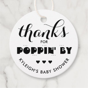 Bedankt voor papaver" van Baby shower Popcorn voor Bedankjes Labels