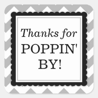 Bedankt voor Poppin' By Square sticker - Chevron