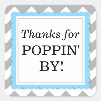 Bedankt voor Poppin' By Square sticker - Chevron