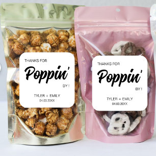 Bedankt voor poppin door Vrijgezellenfeest bruilof Vierkante Sticker