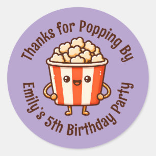 Bedankt voor Popping By Custom Popcorn Party Favor Ronde Sticker