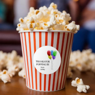 Bedankt voor Popping By Gift Labels, Ronde Sticker