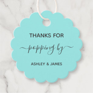 Bedankt voor Popping By Wedding Popcorn Gift Label