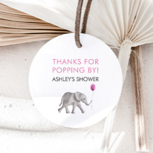 Bedankt voor Popping door Labels, olifant Baby sho Bedankjes Labels