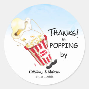 Bedankt voor Popping door Popcorn Gebeurtenis Ronde Sticker