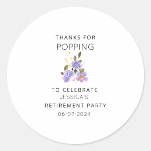 Bedankt voor Popping Retirement Party Popcorn Ronde Sticker