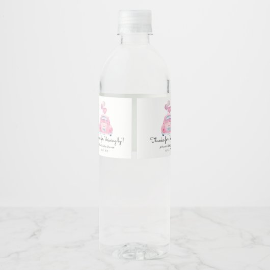 Bedankt voor Rijden Door Favor Waterfles Etiket (Achterkant)