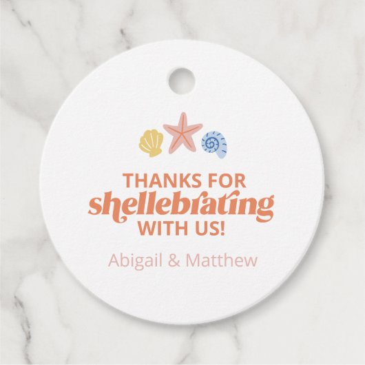 Bedankt voor Shellabrating Pastel Seashell Bedankjes Labels (Voorkant)