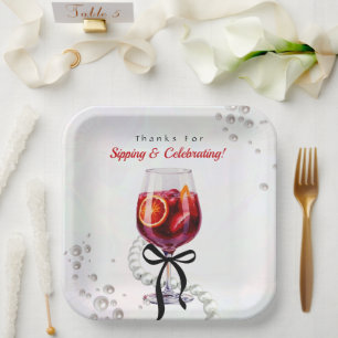 Bedankt voor Sipping & Celebrating Papieren Bordje