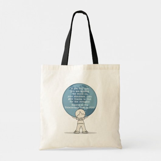 Bedankt voor Sterkte Tote Bag (Achterkant)